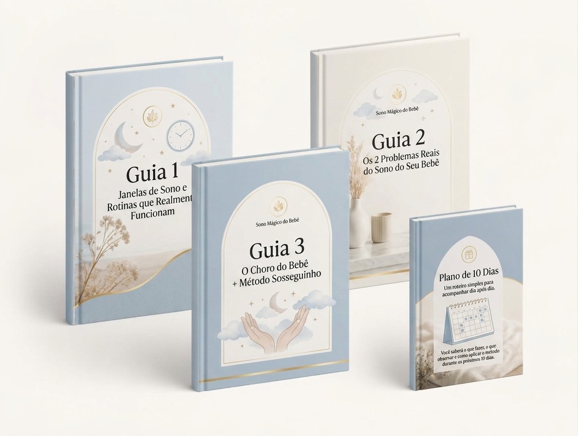 Mockup dos guias digitais em PDF do Sono Mágico do Bebê